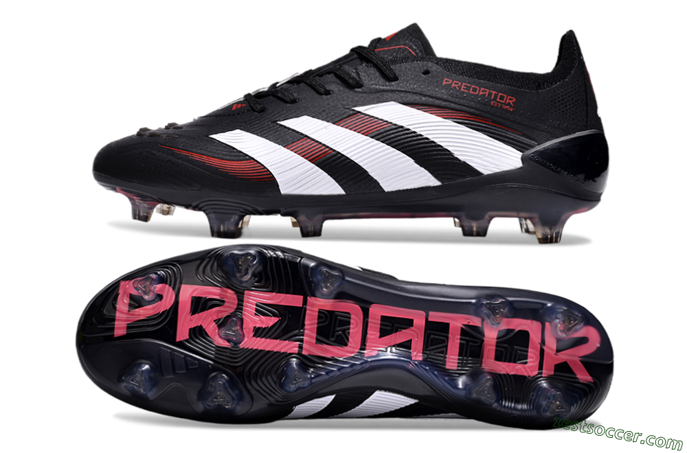 Adidas Predator Elite 24 FG Low-Tops Soccer Cleats - Black/White/Red 1