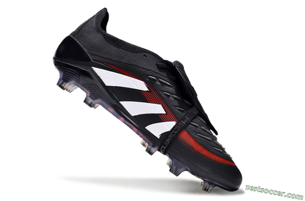 Adidas Predator Elite Foldover Tongue FG Low-Tops Soccer Cleats - Black/White/Red 4