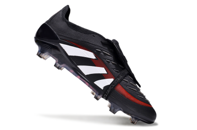 Adidas Predator Elite Foldover Tongue FG Low-Tops Soccer Cleats - Black/White/Red