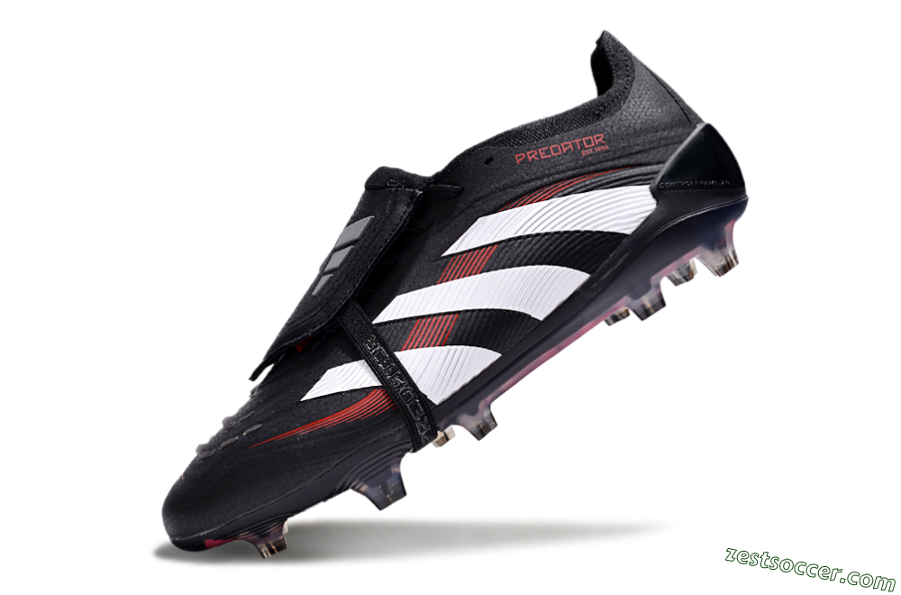 Adidas Predator Elite Foldover Tongue FG Low-Tops Soccer Cleats - Black/White/Red 5