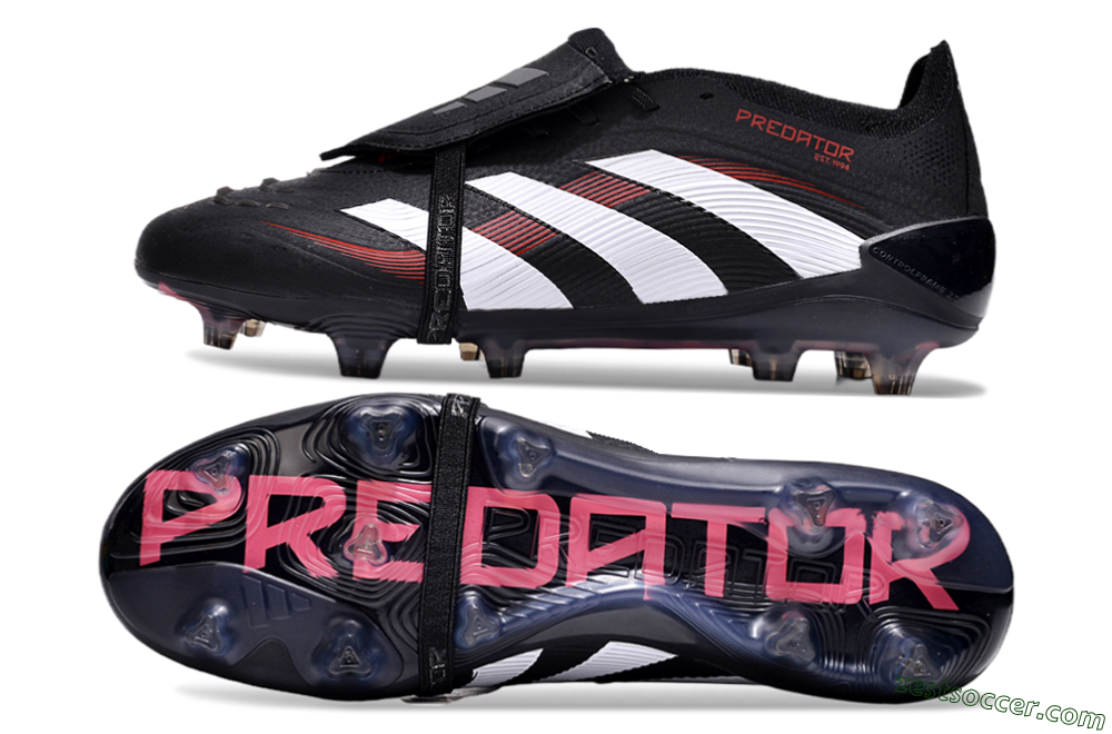 Adidas Predator Elite Foldover Tongue FG Low-Tops Soccer Cleats - Black/White/Red 1