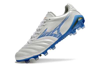 Mizuno Morelia Neo 4 FG Low-Tops Soccer Cleats - White/Blue/Gold