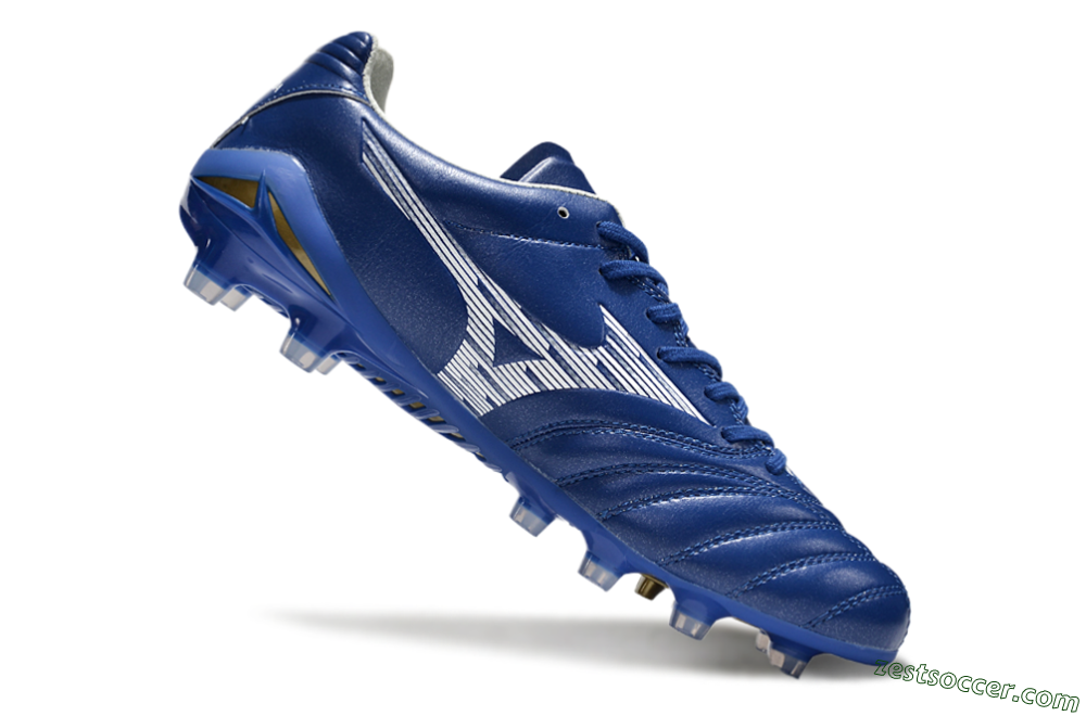 Mizuno Morelia Neo 4 FG Low-Tops Soccer Cleats - Blue/White/Gold 4