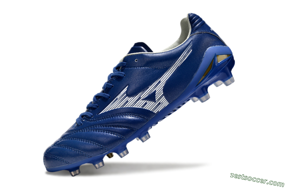 Mizuno Morelia Neo 4 FG Low-Tops Soccer Cleats - Blue/White/Gold 5