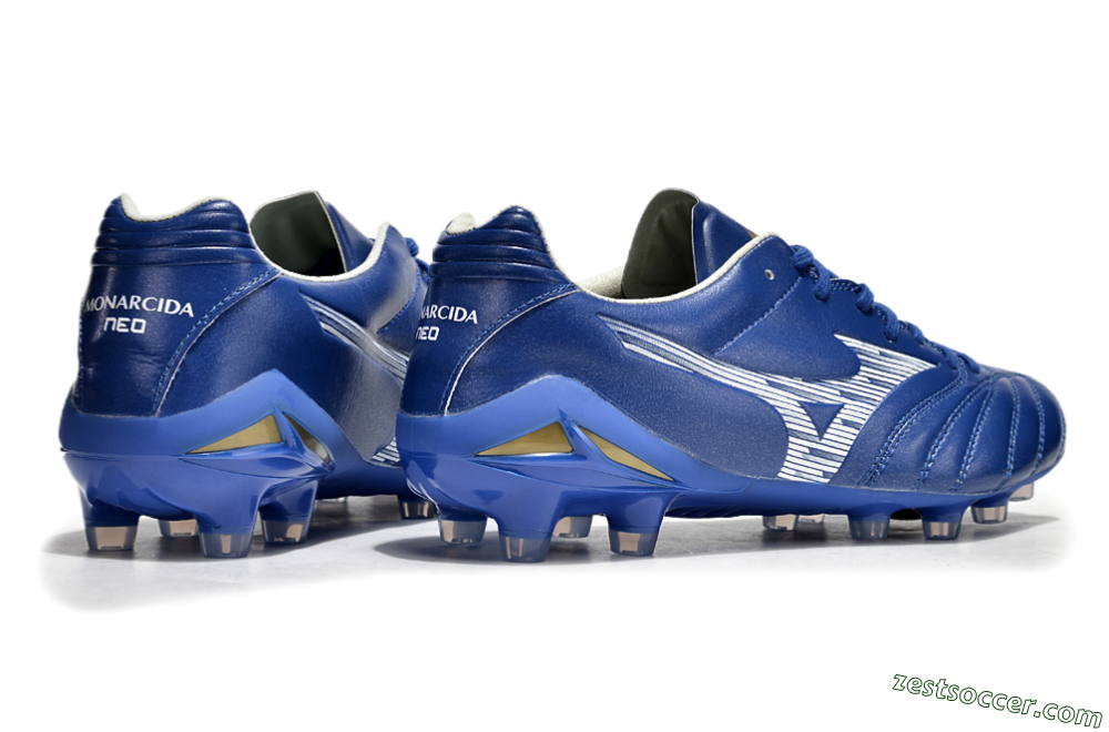 Mizuno Morelia Neo 4 FG Low-Tops Soccer Cleats - Blue/White/Gold 6