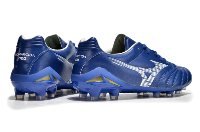Mizuno Morelia Neo 4 FG Low-Tops Soccer Cleats - Blue/White/Gold