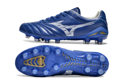 Mizuno Morelia Neo 4 FG Low-Tops Soccer Cleats - Blue/White/Gold