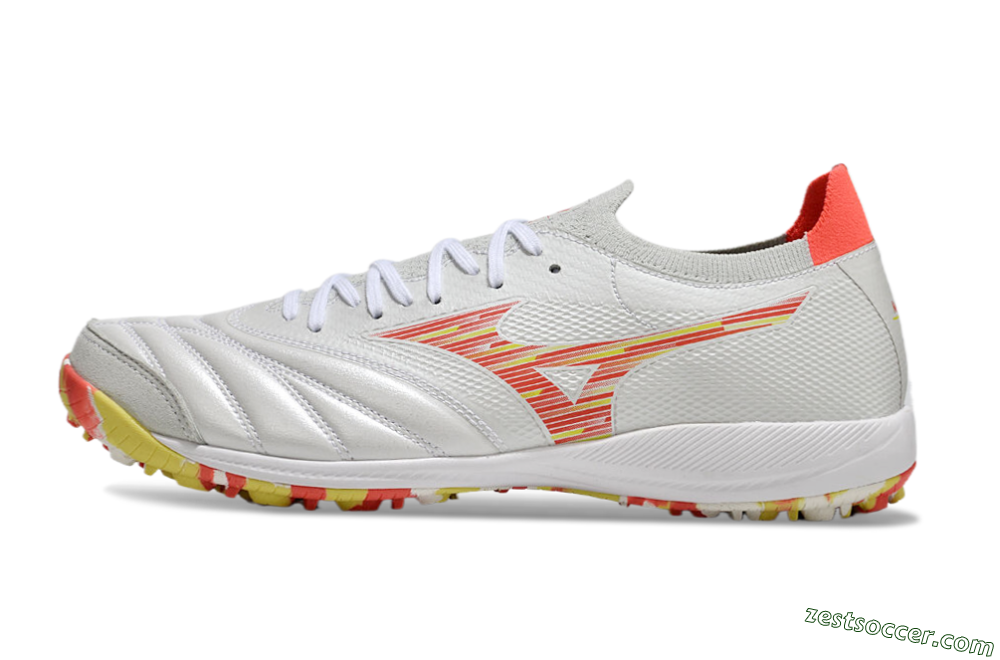 Mizuno Morelia Neo Sala M8 TF Low-Tops Soccer Shoes - White/Red/Yellow 2