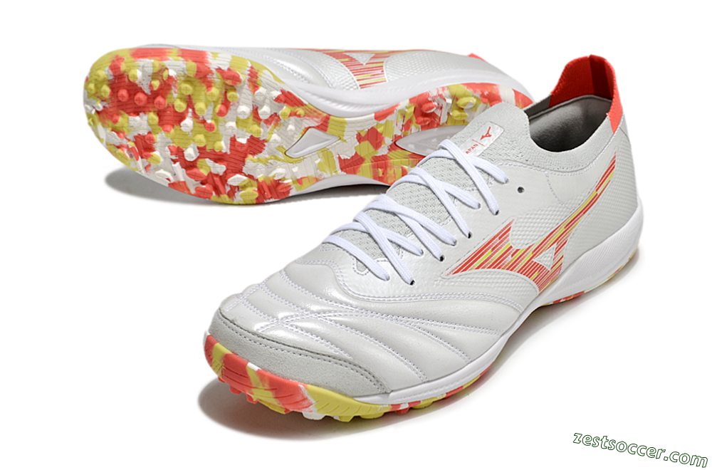 Mizuno Morelia Neo Sala M8 TF Low-Tops Soccer Shoes - White/Red/Yellow 3