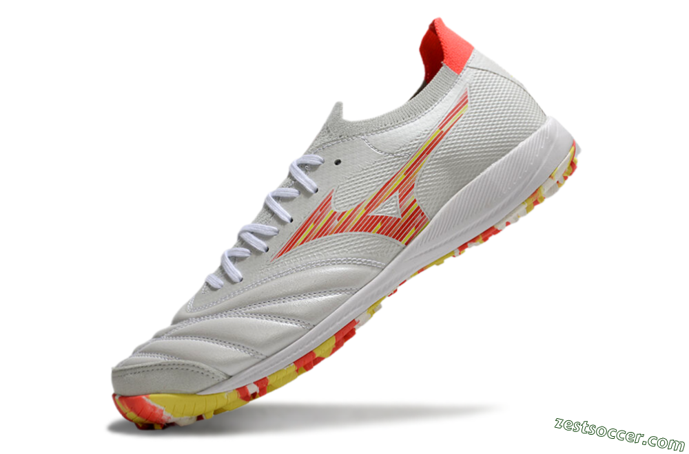 Mizuno Morelia Neo Sala M8 TF Low-Tops Soccer Shoes - White/Red/Yellow 5