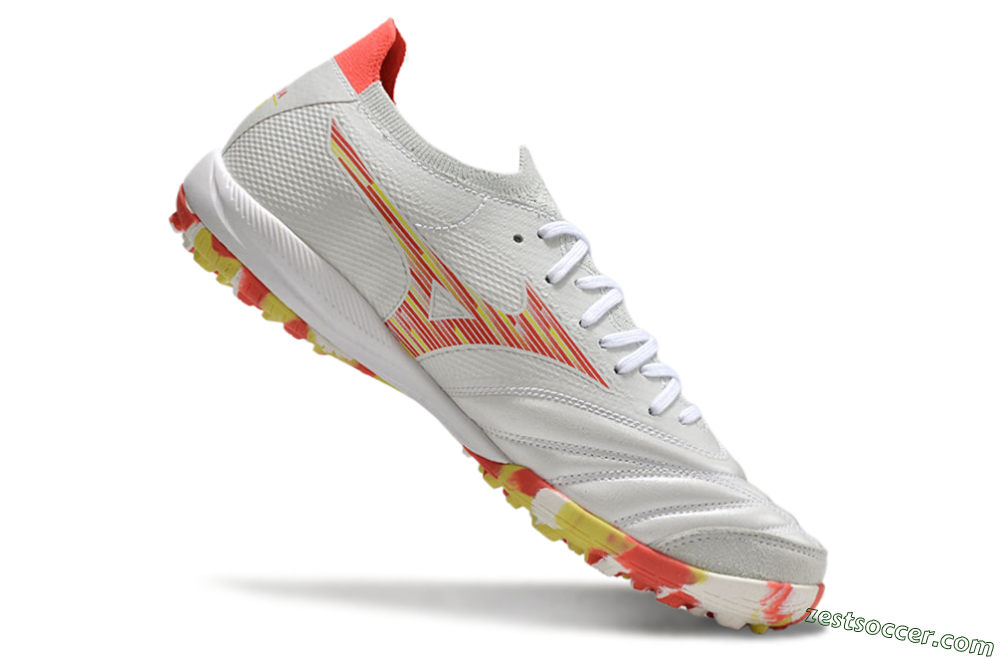 Mizuno Morelia Neo Sala M8 TF Low-Tops Soccer Shoes - White/Red/Yellow 4