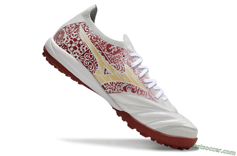 Mizuno Morelia Neo Sala M8 TF Low-Tops Soccer Shoes - White/Red/Yellow 4