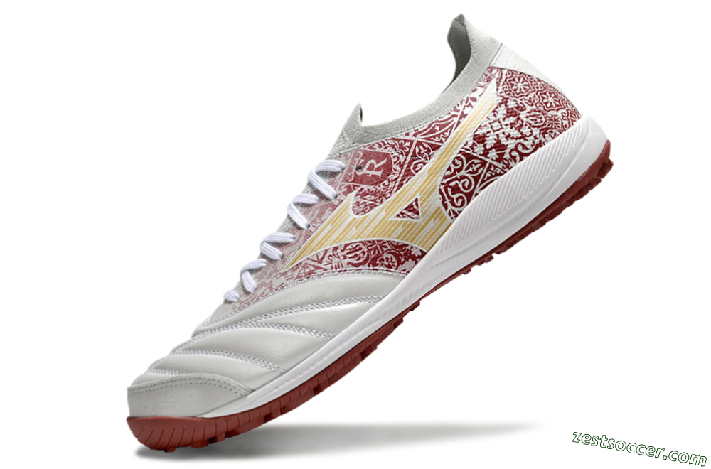 Mizuno Morelia Neo Sala M8 TF Low-Tops Soccer Shoes - White/Red/Yellow 5
