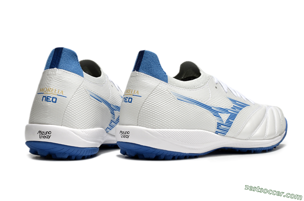 Mizuno Morelia Neo Sala M8 TF Low-Tops Soccer Shoes - Beige/Blue/White 6