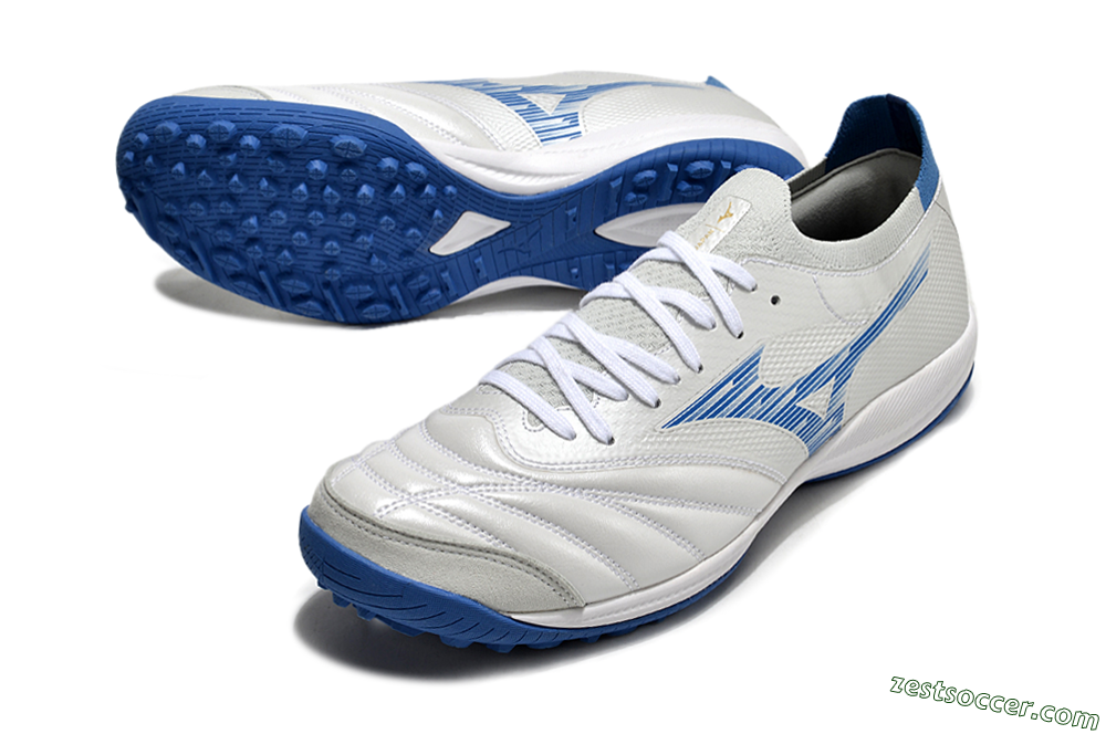 Mizuno Morelia Neo Sala M8 TF Low-Tops Soccer Shoes - Beige/Blue/White 3
