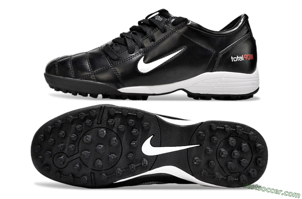 Nike Total 90 II TF Low-Tops Soccer Shoes - Black/White/Red 1