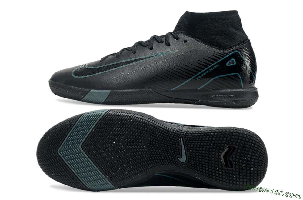 Nike Air Zoom Mercurial Superfly 10 Elite IC High-Tops Soccer Shoes - Black/Blue 1