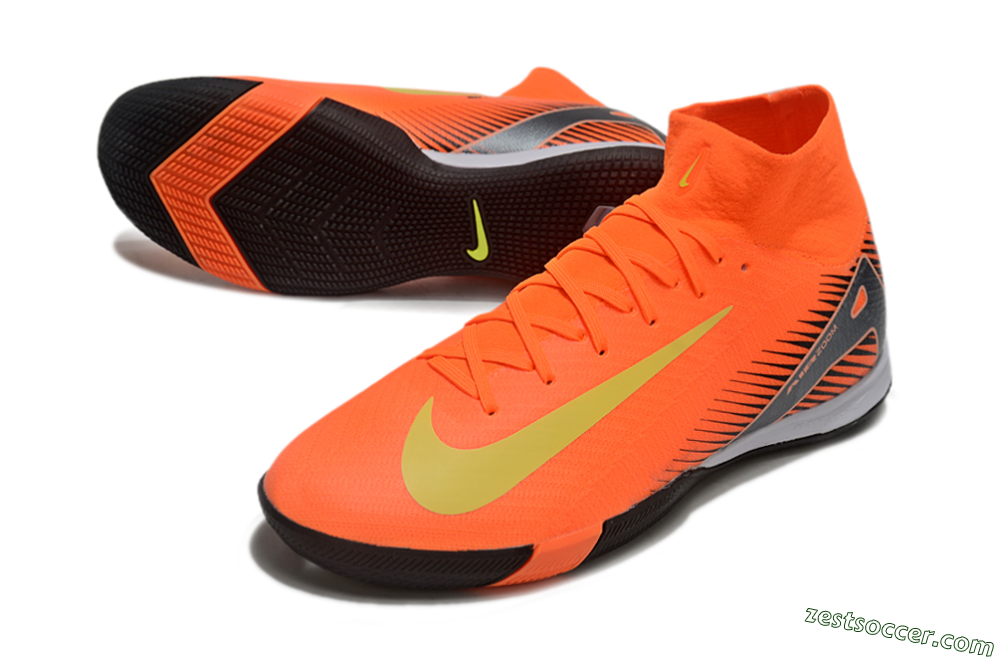 Nike Air Zoom Mercurial Superfly 10 Elite IC High-Tops Soccer Shoes - Red/Yellow/Black 3