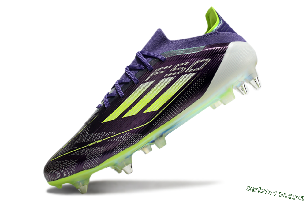 Adidas F50 Elite SG Low-Tops Soccer Cleats - Purple/Yellow/White 5
