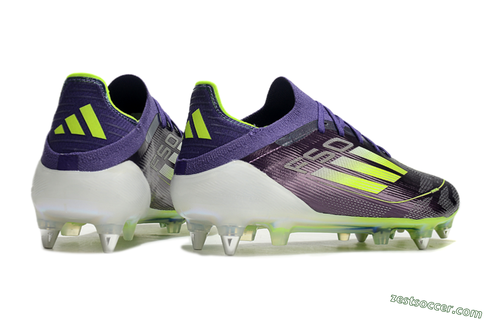 Adidas F50 Elite SG Low-Tops Soccer Cleats - Purple/Yellow/White 6