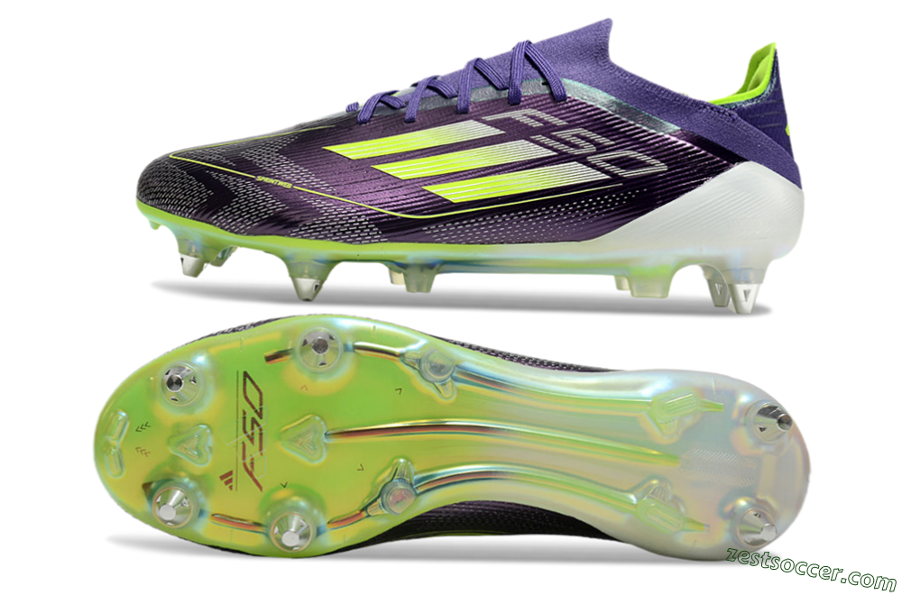 Adidas F50 Elite SG Low-Tops Soccer Cleats - Purple/Yellow/White 1