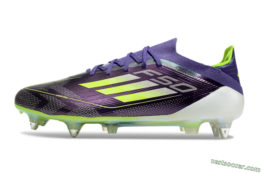 Adidas F50 Elite SG Low-Tops Soccer Cleats - Purple/Yellow/White 2