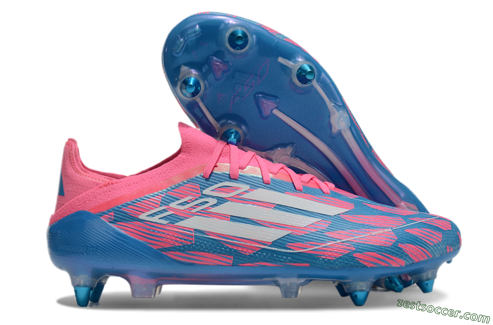 Adidas F50 Elite SG Low-Tops Soccer Cleats - Blue/Pink/White 0