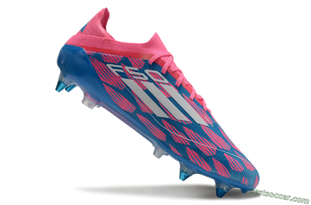 Adidas F50 Elite SG Low-Tops Soccer Cleats - Blue/Pink/White 4