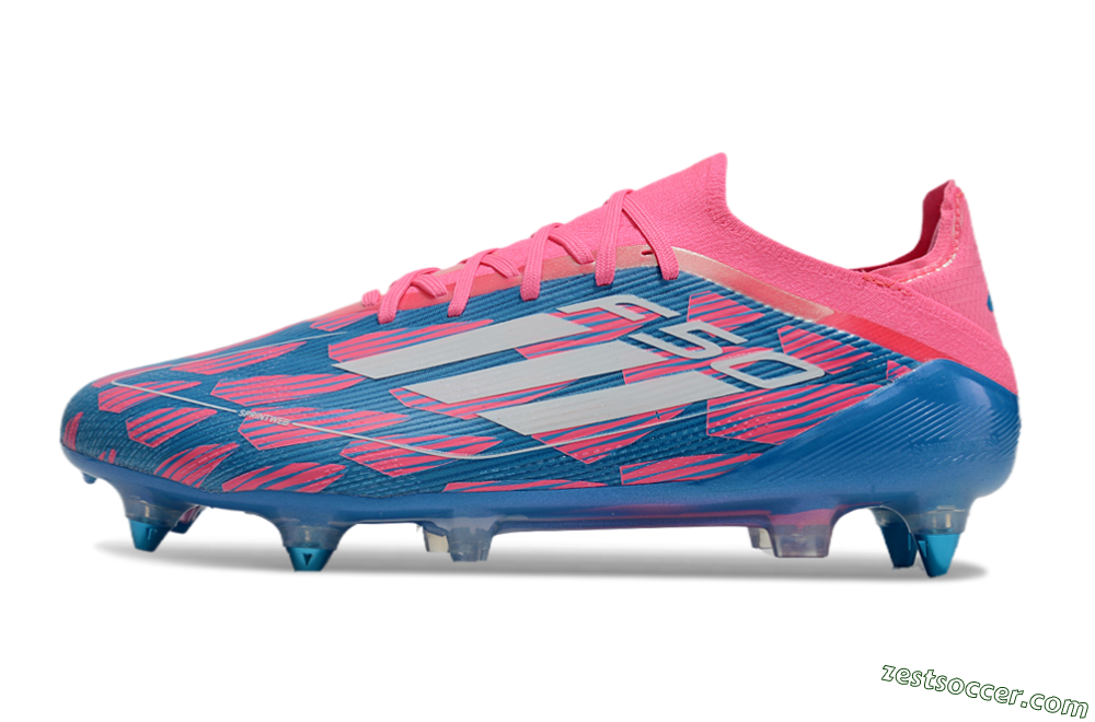 Adidas F50 Elite SG Low-Tops Soccer Cleats - Blue/Pink/White 2