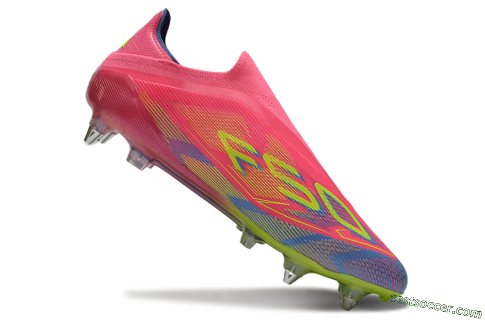 Adidas F50 Elite Laceless SG Low-Tops Soccer Cleats - Red/Yellow/Blue 4