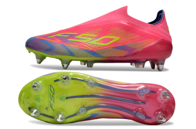 Adidas F50 Elite Laceless SG Low-Tops Soccer Cleats - Red/Yellow/Blue
