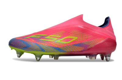 Adidas F50 Elite Laceless SG Low-Tops Soccer Cleats - Red/Yellow/Blue