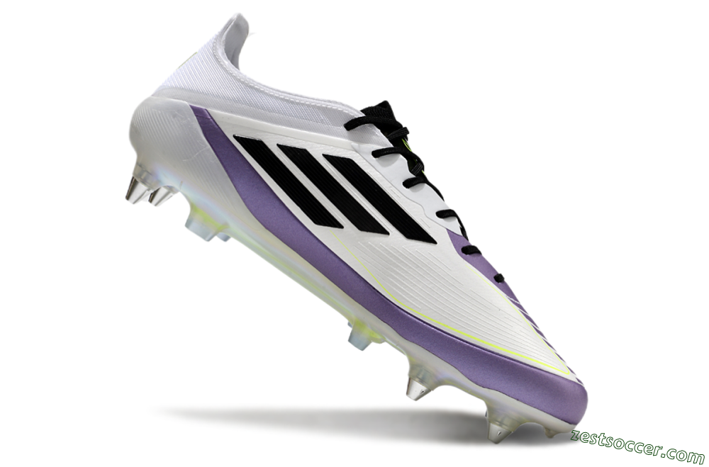 Adidas F50 Elite Messi SG Low-Tops Soccer Cleats - White/Black/Purple 4