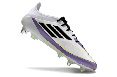 Adidas F50 Elite Messi SG Low-Tops Soccer Cleats - White/Black/Purple