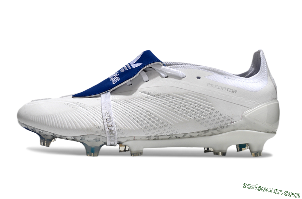 Adidas Predator Elite Foldover Tongue FG Low-Tops Soccer Cleats - Beige/White/Blue 2