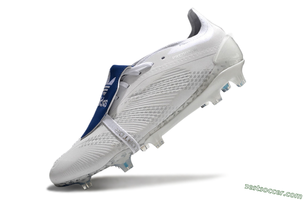 Adidas Predator Elite Foldover Tongue FG Low-Tops Soccer Cleats - Beige/White/Blue 5