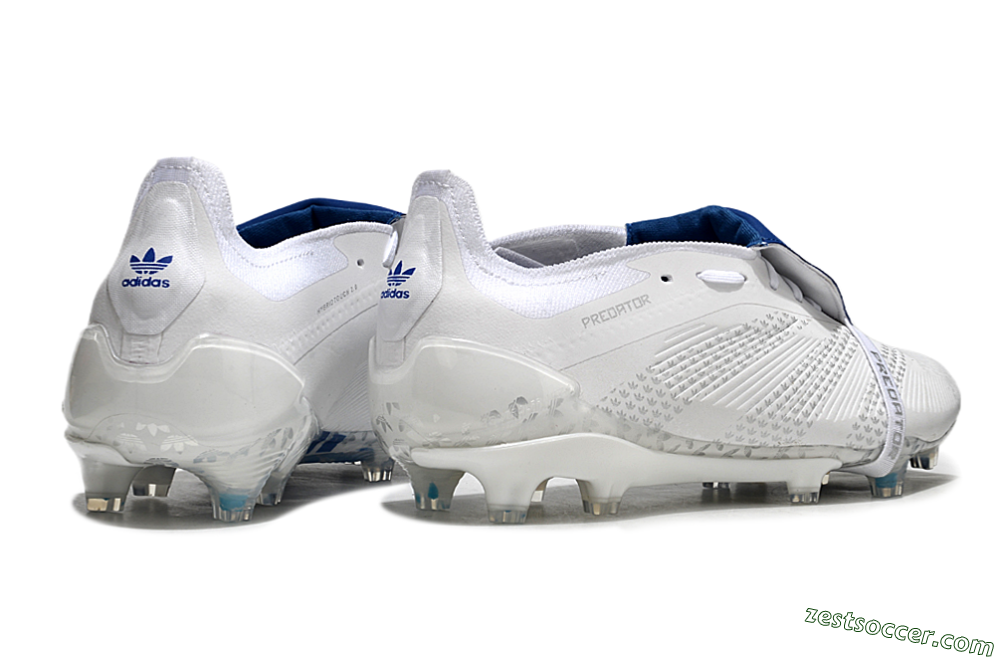 Adidas Predator Elite Foldover Tongue FG Low-Tops Soccer Cleats - Beige/White/Blue 6