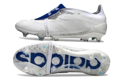 Adidas Predator Elite Foldover Tongue FG Low-Tops Soccer Cleats - Beige/White/Blue