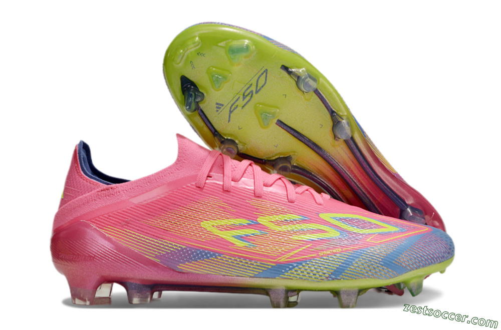 Adidas F50 Elite FG Low-Tops Soccer Cleats - Red/Yellow/Blue 0