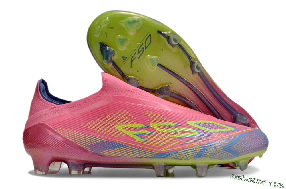 Adidas F50 Elite Laceless FG Low-Tops Soccer Cleats - Red/Yellow/Blue 0