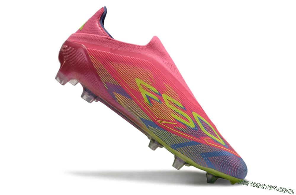 Adidas F50 Elite Laceless FG Low-Tops Soccer Cleats - Red/Yellow/Blue 4