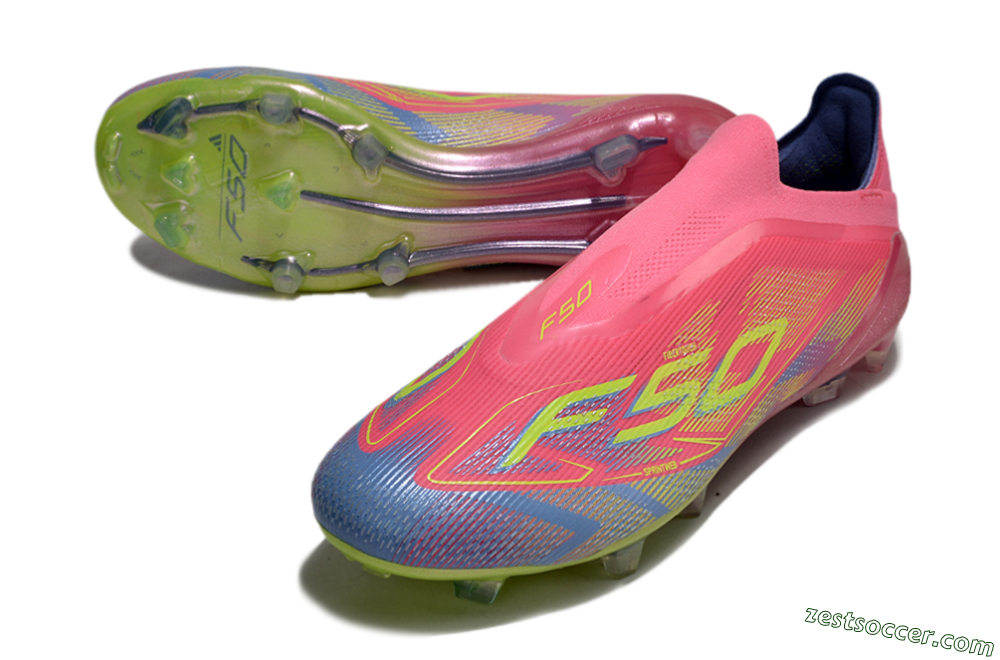 Adidas F50 Elite Laceless FG Low-Tops Soccer Cleats - Red/Yellow/Blue 3
