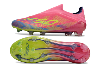 Adidas F50 Elite Laceless FG Low-Tops Soccer Cleats - Red/Yellow/Blue