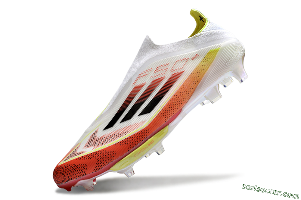 Adidas F50+ Lightstrike Elite Laceless FG Low-Tops Soccer Cleats - Red/White/Yellow 5