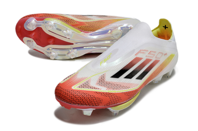 Adidas F50+ Lightstrike Elite Laceless FG Low-Tops Soccer Cleats - Red/White/Yellow
