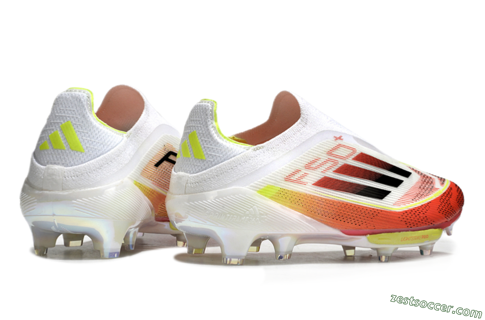 Adidas F50+ Lightstrike Elite Laceless FG Low-Tops Soccer Cleats - Red/White/Yellow 6