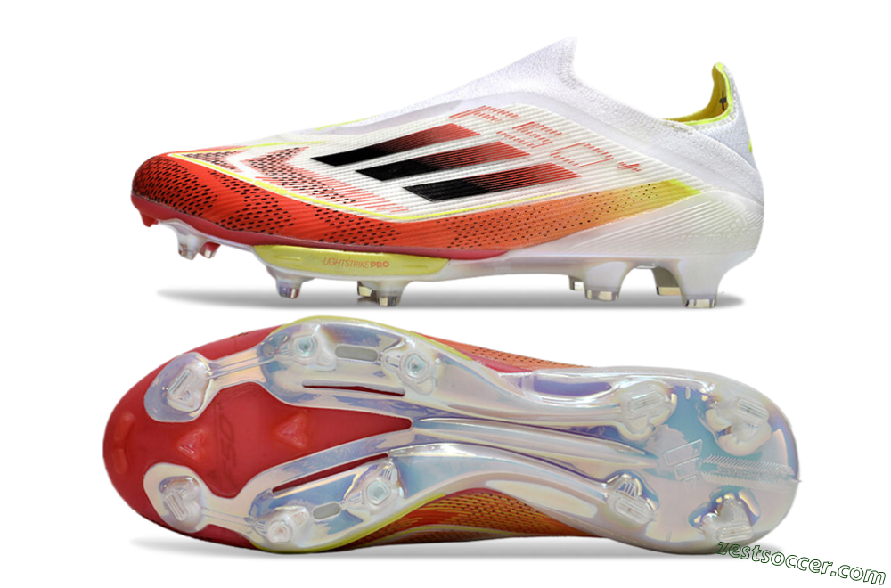 Adidas F50+ Lightstrike Elite Laceless FG Low-Tops Soccer Cleats - Red/White/Yellow 1