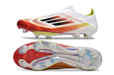 Adidas F50+ Lightstrike Elite Laceless FG Low-Tops Soccer Cleats - Red/White/Yellow