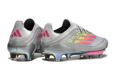 Adidas F50+ Lightstrike Elite FG Low-Tops Soccer Cleats - Grey/Pink/Yellow