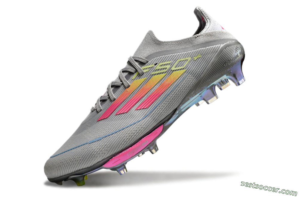 Adidas F50+ Lightstrike Elite FG Low-Tops Soccer Cleats - Grey/Pink/Yellow 5